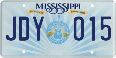 MS license plate JDY015