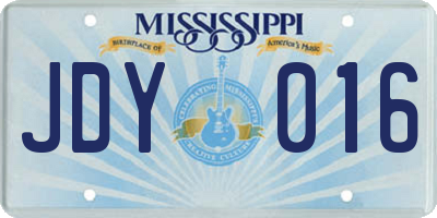 MS license plate JDY016