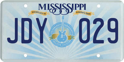 MS license plate JDY029