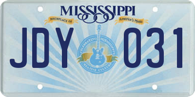 MS license plate JDY031