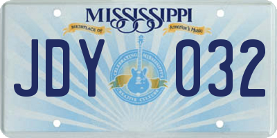 MS license plate JDY032
