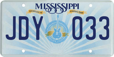 MS license plate JDY033