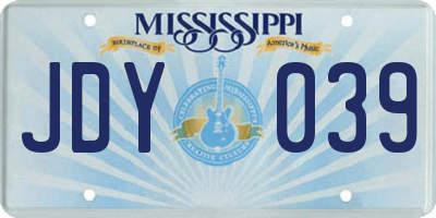 MS license plate JDY039