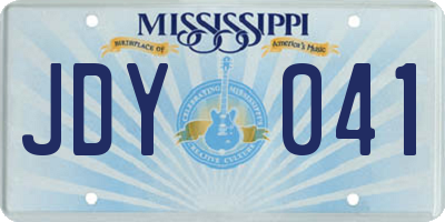 MS license plate JDY041