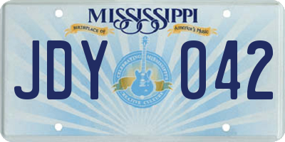 MS license plate JDY042