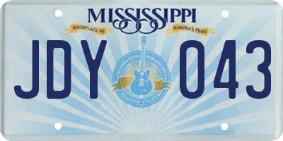 MS license plate JDY043