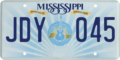 MS license plate JDY045