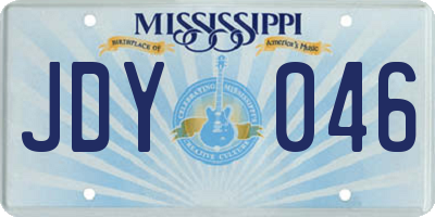 MS license plate JDY046