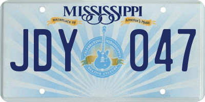 MS license plate JDY047