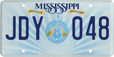 MS license plate JDY048