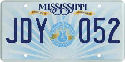 MS license plate JDY052