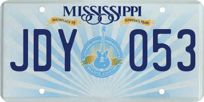 MS license plate JDY053