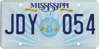 MS license plate JDY054