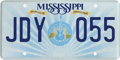 MS license plate JDY055