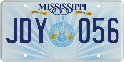 MS license plate JDY056