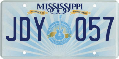 MS license plate JDY057