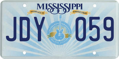 MS license plate JDY059