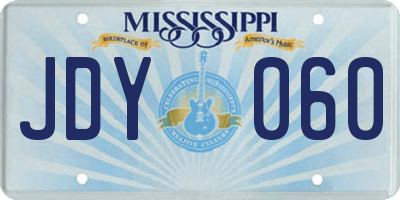 MS license plate JDY060