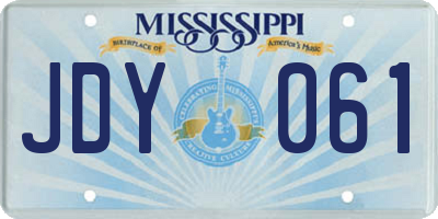MS license plate JDY061