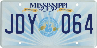 MS license plate JDY064