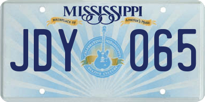 MS license plate JDY065