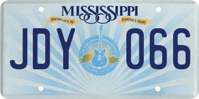 MS license plate JDY066