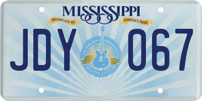 MS license plate JDY067