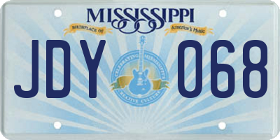 MS license plate JDY068