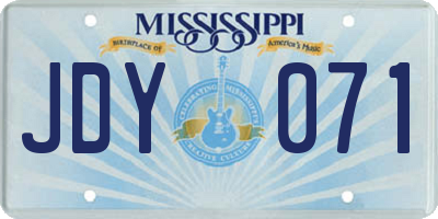 MS license plate JDY071