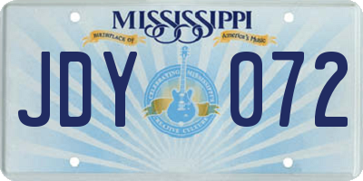 MS license plate JDY072