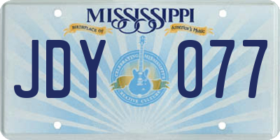 MS license plate JDY077