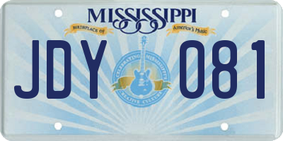 MS license plate JDY081