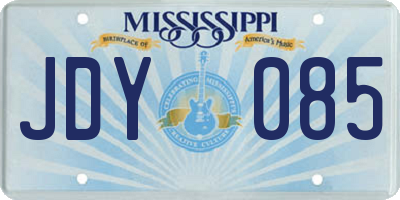 MS license plate JDY085