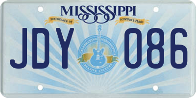 MS license plate JDY086