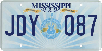 MS license plate JDY087