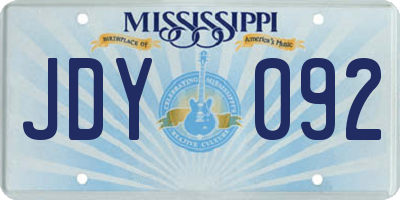 MS license plate JDY092