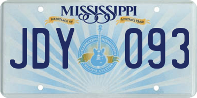MS license plate JDY093