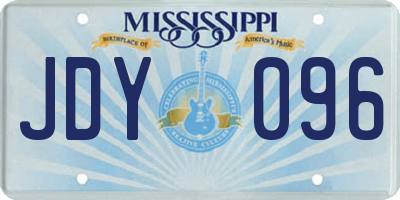 MS license plate JDY096