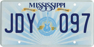MS license plate JDY097
