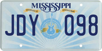 MS license plate JDY098