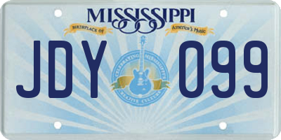 MS license plate JDY099