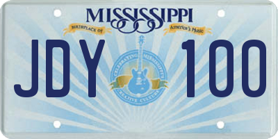 MS license plate JDY100
