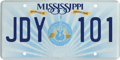 MS license plate JDY101