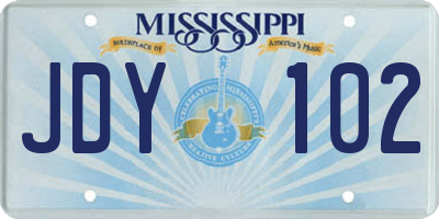 MS license plate JDY102