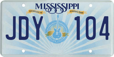 MS license plate JDY104