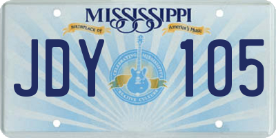 MS license plate JDY105