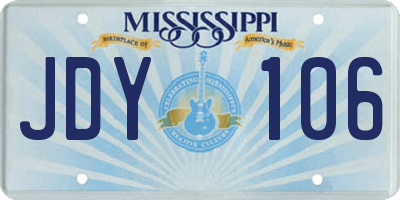 MS license plate JDY106