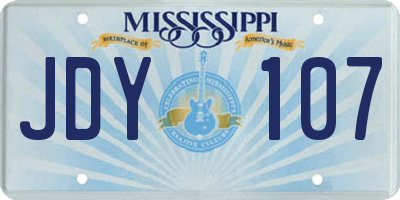 MS license plate JDY107