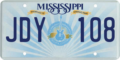 MS license plate JDY108