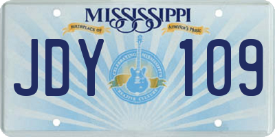 MS license plate JDY109